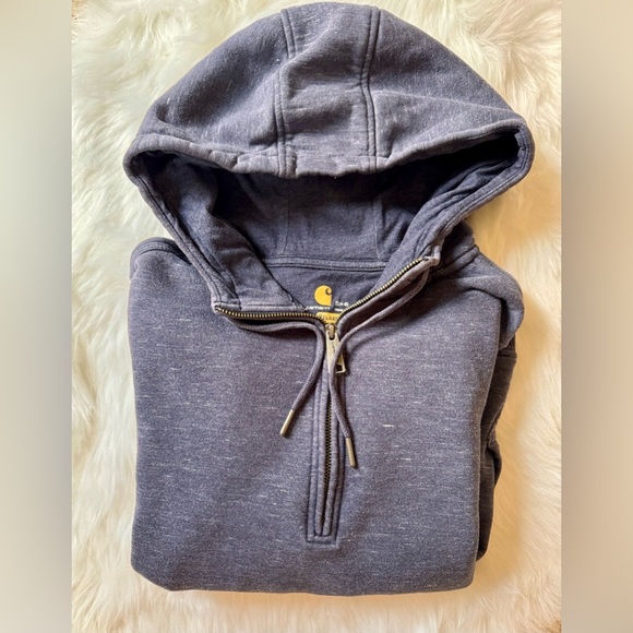 Carhartt Navy Space Dye CLARKSBURG HALF-ZIP SWEATSHIRT - Picture 7 of 7